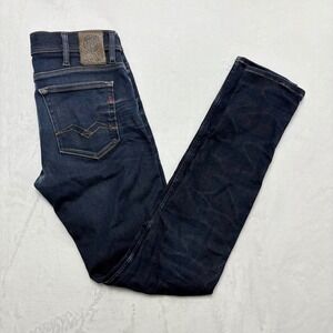 Replay Jondrill Skinny Jeans Mens 30x32 Dark Indigo Wash Denim MA931 Italian